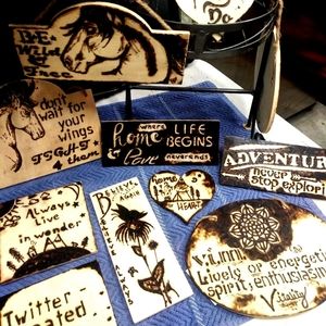 Believe One of a kind wood burnt wall sign